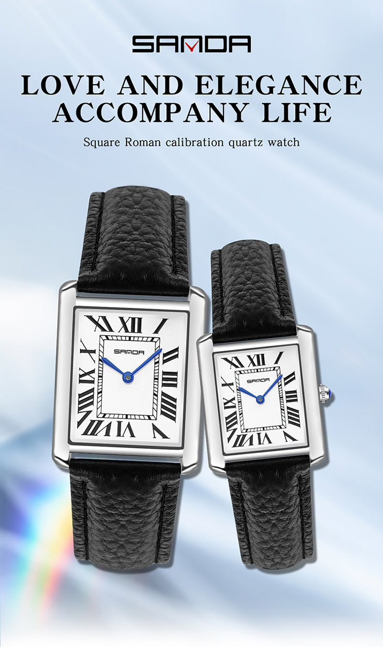 Roman Scale Couple Mode Imperméable Montre