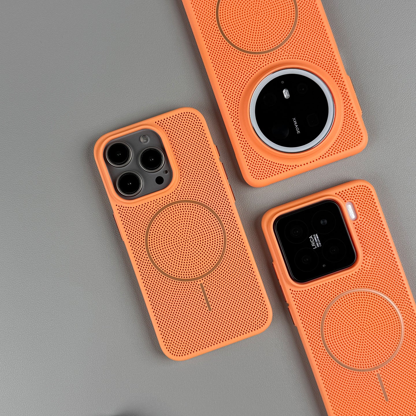 Respirant et dissipant la chaleur mince bague boîtier de téléphone magnétique