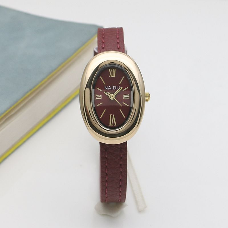 Sous-dial ovale Sangle mince Montre Quartz