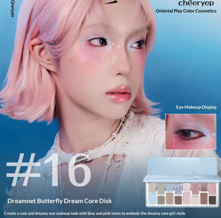 Palette à paupières de 16 couleurs Matte et finitions Shimmer pour Cosplay