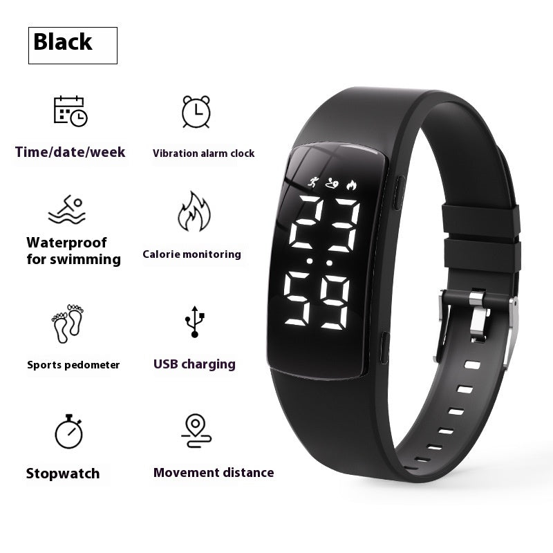 Horloge d'alarme de vibration Smart Waterproof Montre électronique