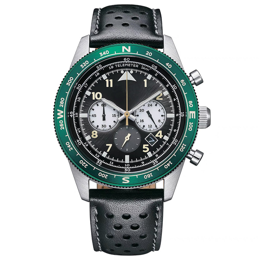 Montre masculine multifonctionnelle à six broches de quartz lumineux
