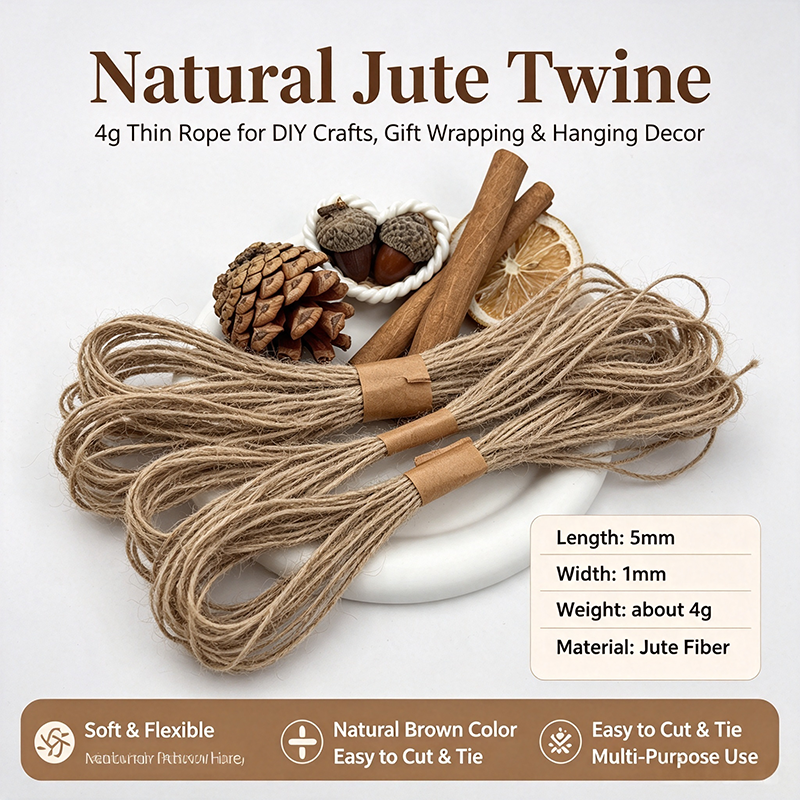 Ficelle de jute naturelle 3 tailles 500mm Bricolage Corde d'artisanat Corde de suspension rustique pour porte de Noël H