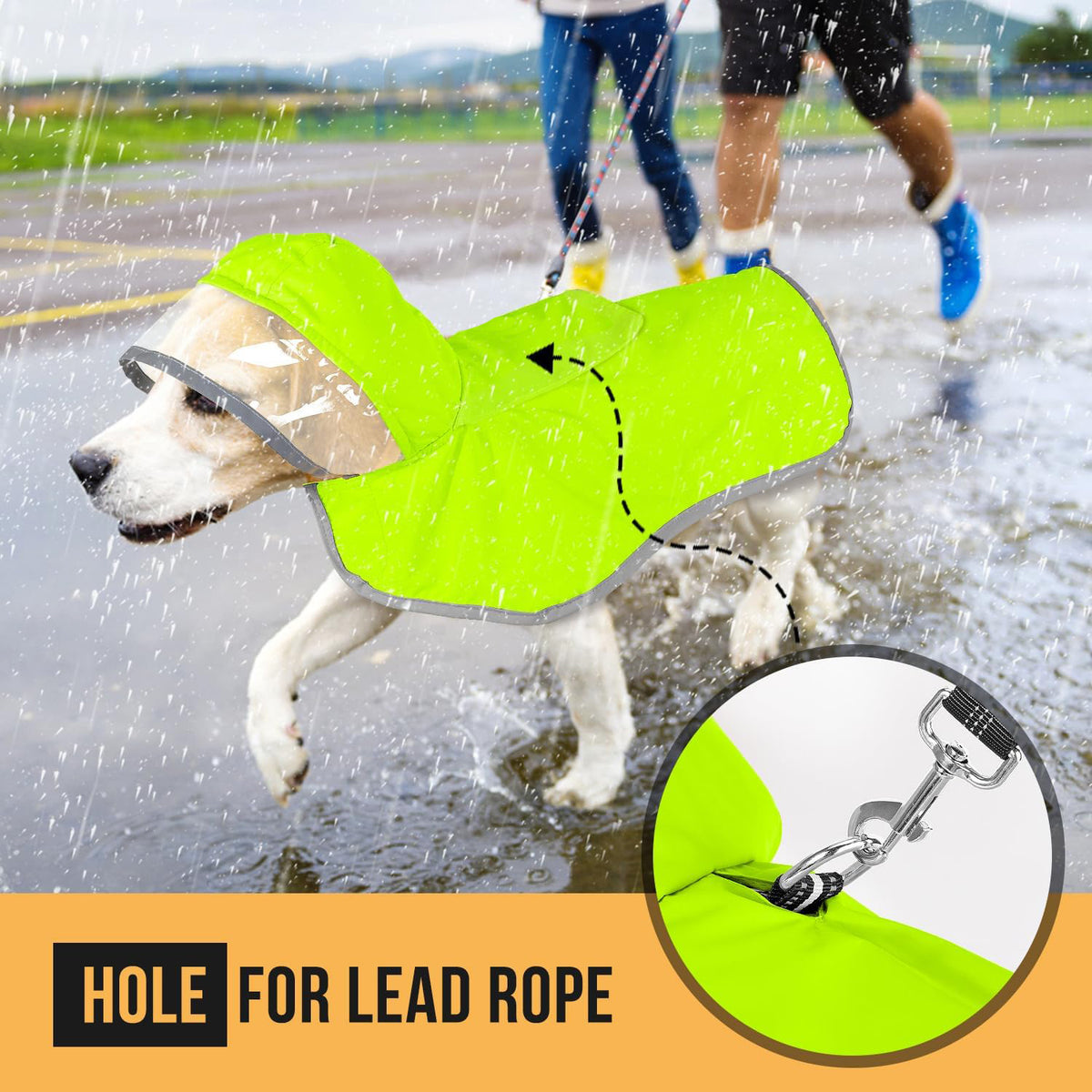 Veste de pluie pour chien imperméable souple respirant pour petit chien à capuchon manteau de pluie pour chien