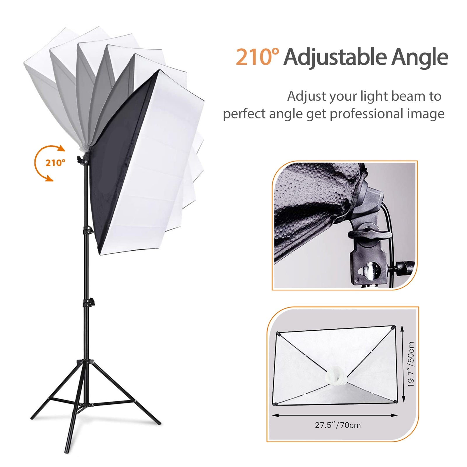 Studio Photography Light Kit d'éclairage Softbox comprenant 85W 3000K-6000K Bi Color Tempe