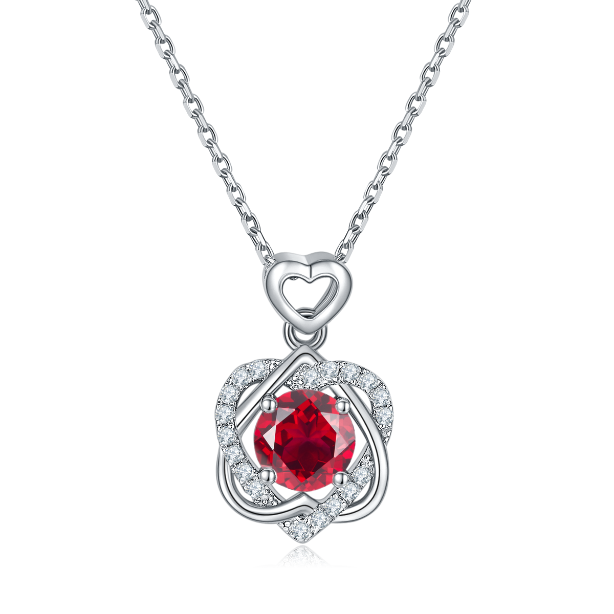 S925 Collier de coeur en argent sterling