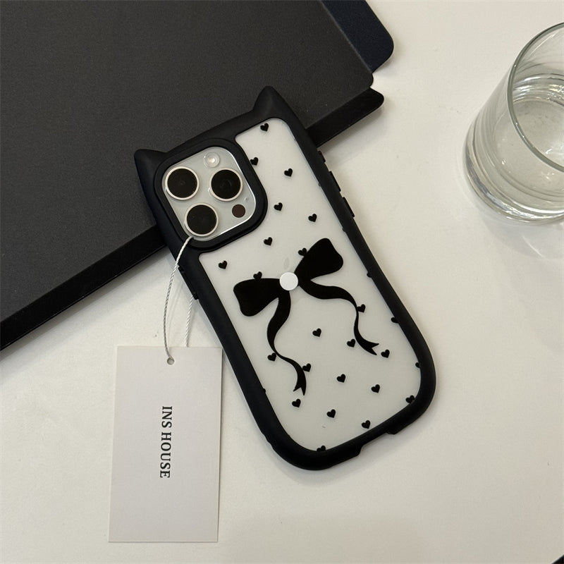 Polka point approprié pour les oreilles de chat cas de téléphone