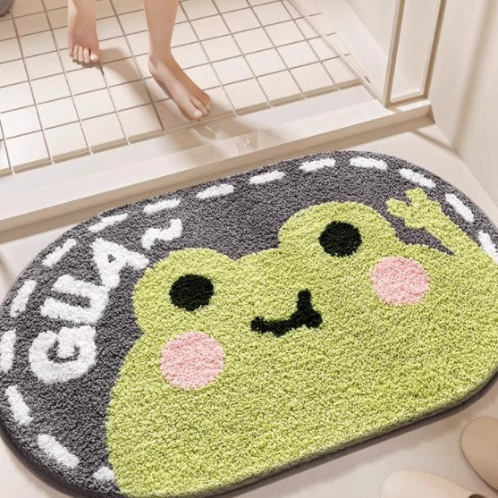 Flocked Home Doormat Salle de bain Rug Absorbent Mat antidérapant Chambre à pied Pad