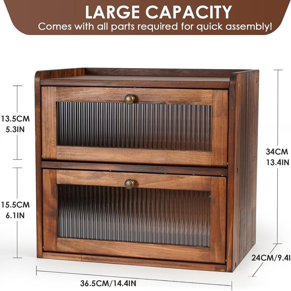 Boîte de coutellerie en bois de pin double couche à pain