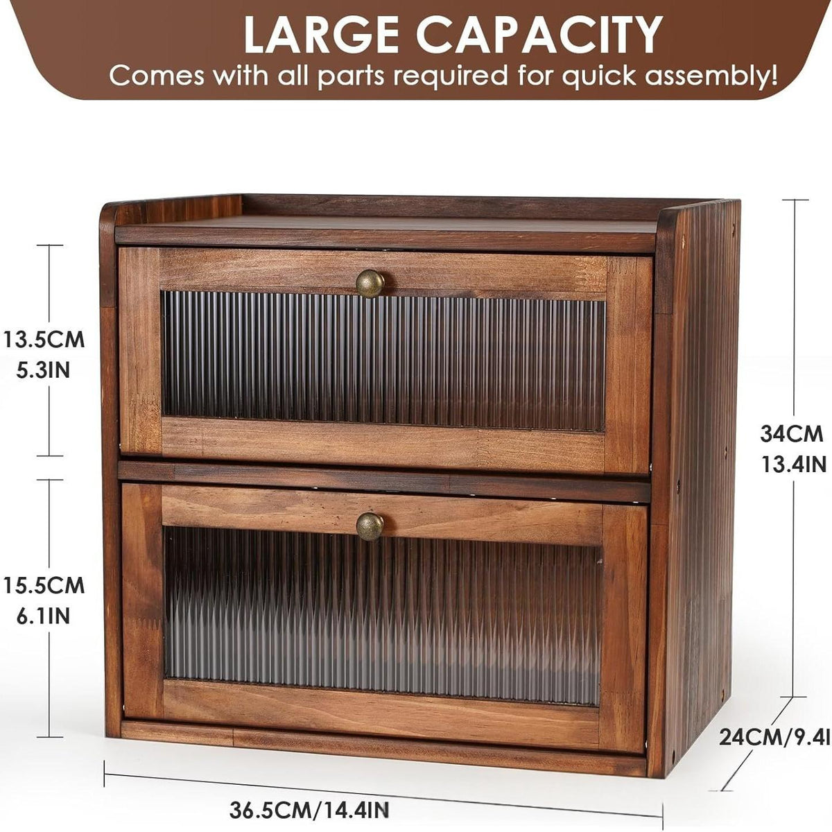 Boîte de coutellerie en bois de pin double couche à pain