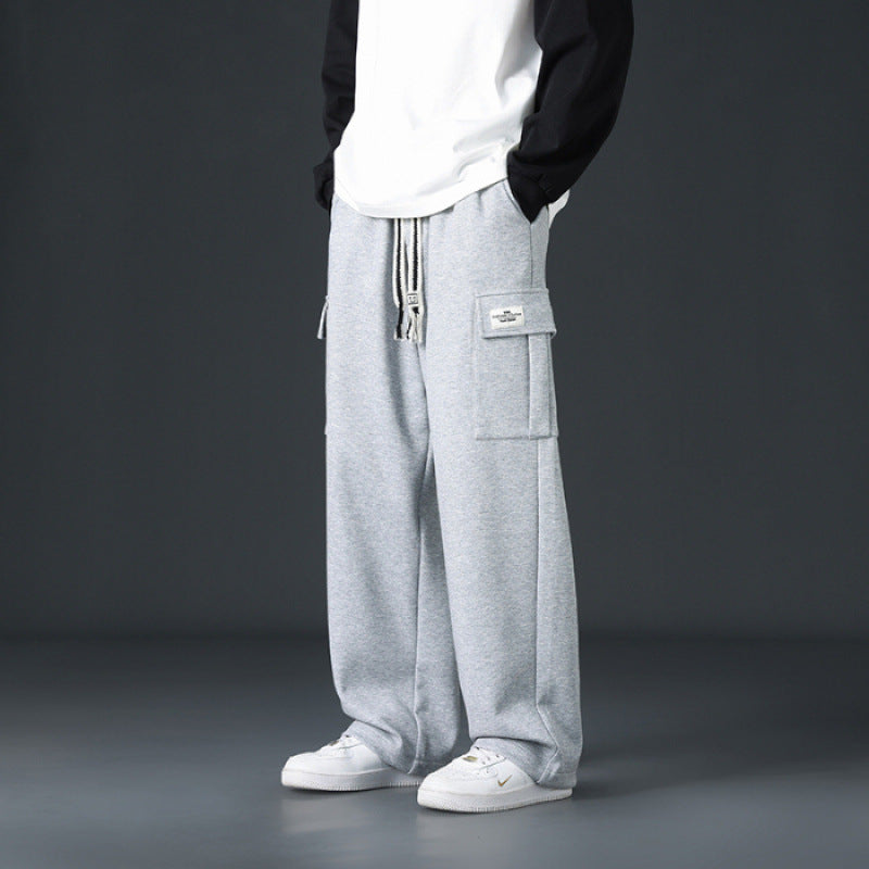 Pantalons casual masculins sans drapage et large jambe