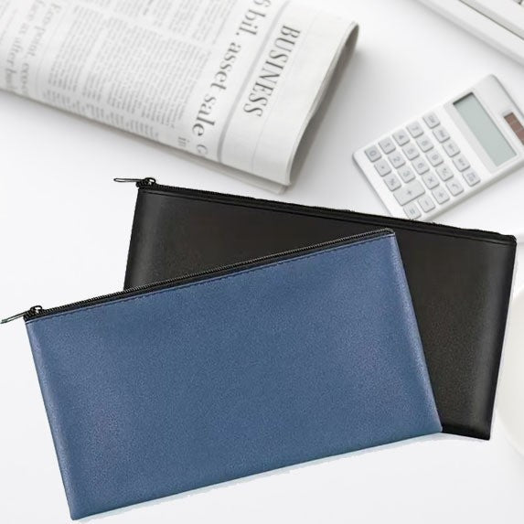 Sac de rangement minimaliste de poche zippée en cuir