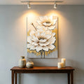 24x36 Blanc Lotus Fleur Toile Wall Art