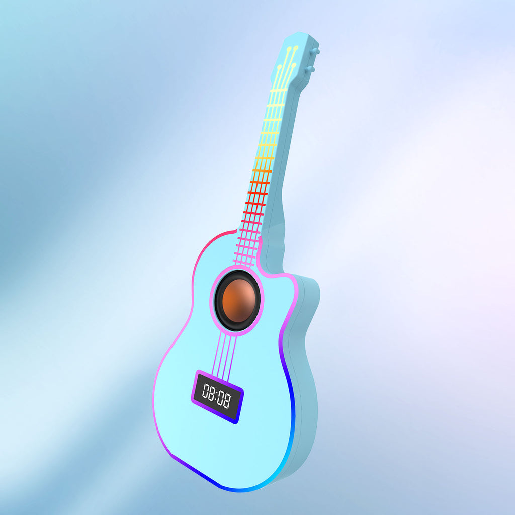Haut-parleur Bluetooth Guitar avec réveil et éclairage ambiant vibrant