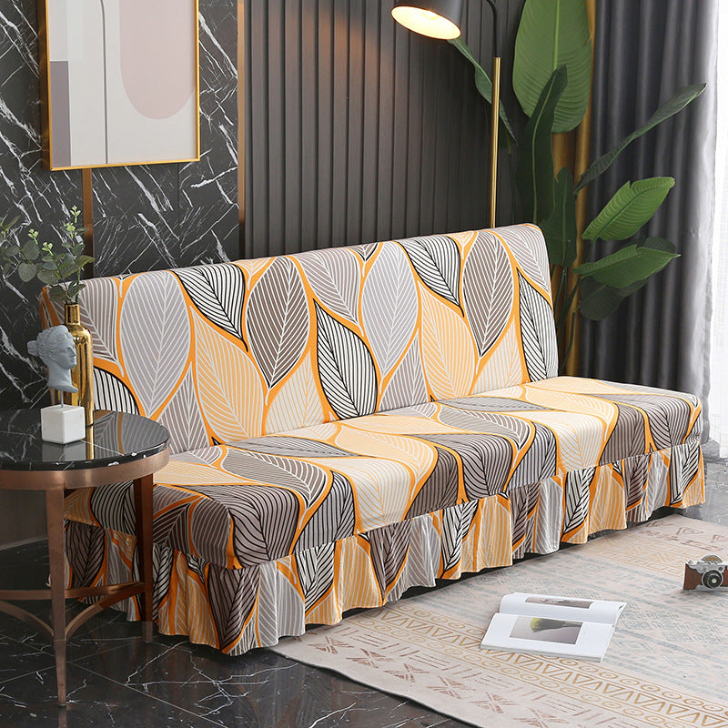 Slipcover stretch pour un lit sans bras encaissant simple simple housse de canapé pliable avec jupe