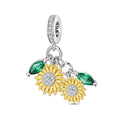 Bracelet pendentif en cuivre en forme de tournesol