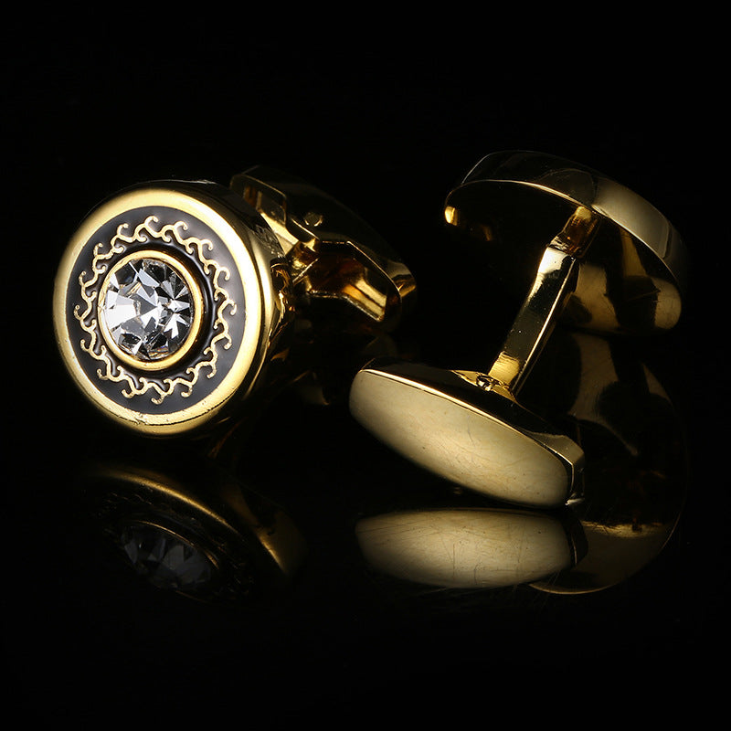 Rond Or Français Style Men's Business Cufflinks