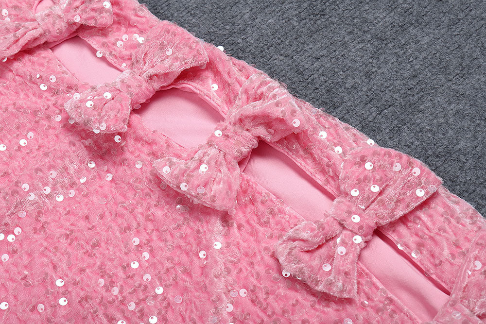 Robe longue de coupe de l'Off-Shoulder Slimming Sequins sans dos