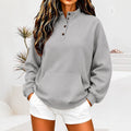 Sweat-shirt casual demi-haut col pour femme