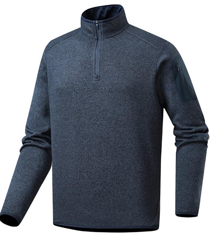 Men Quarter Zip Knit Fleece Pullover