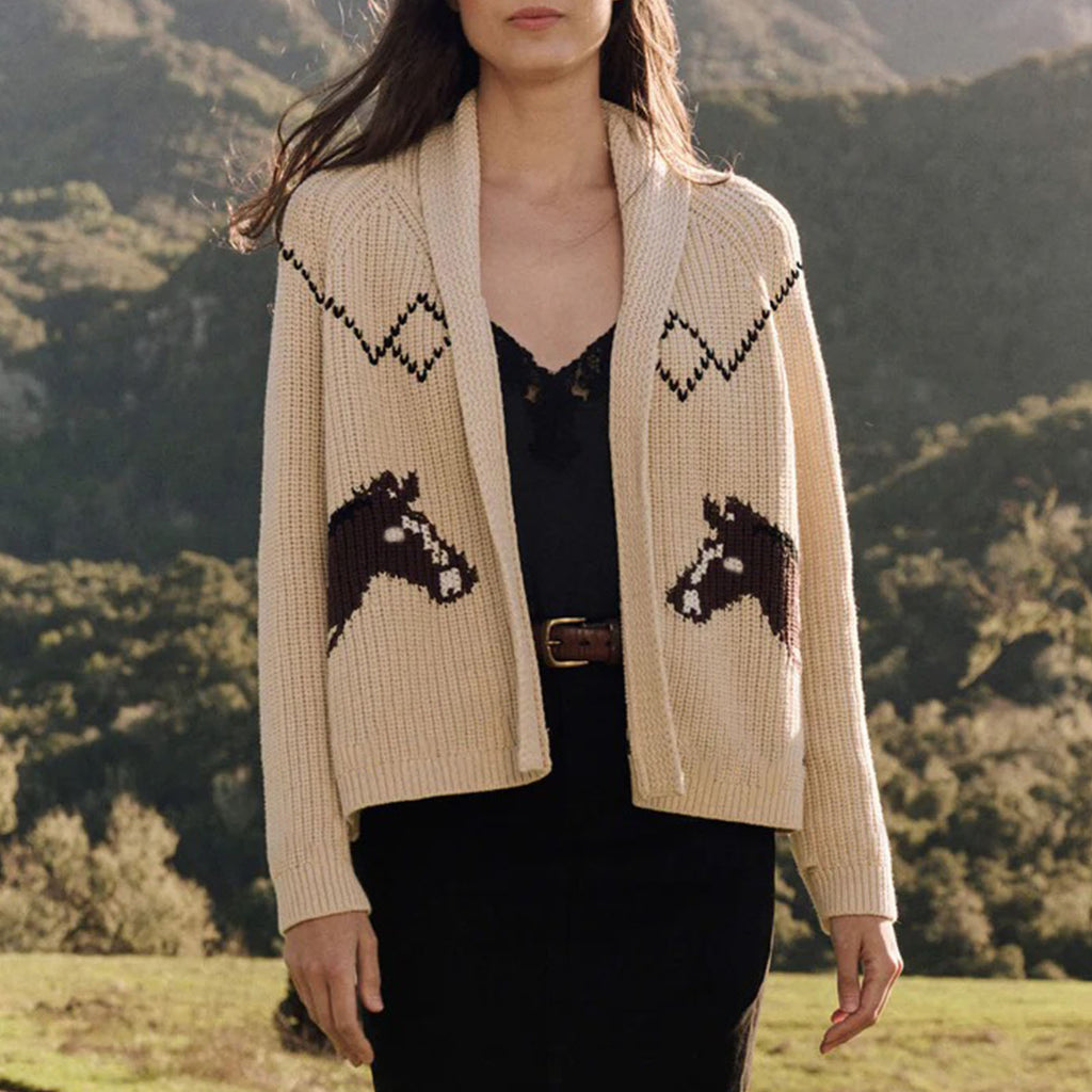 European And American Autumn And Winter Fashion Retro Art Lapel Loose Casual Knitted Cardi