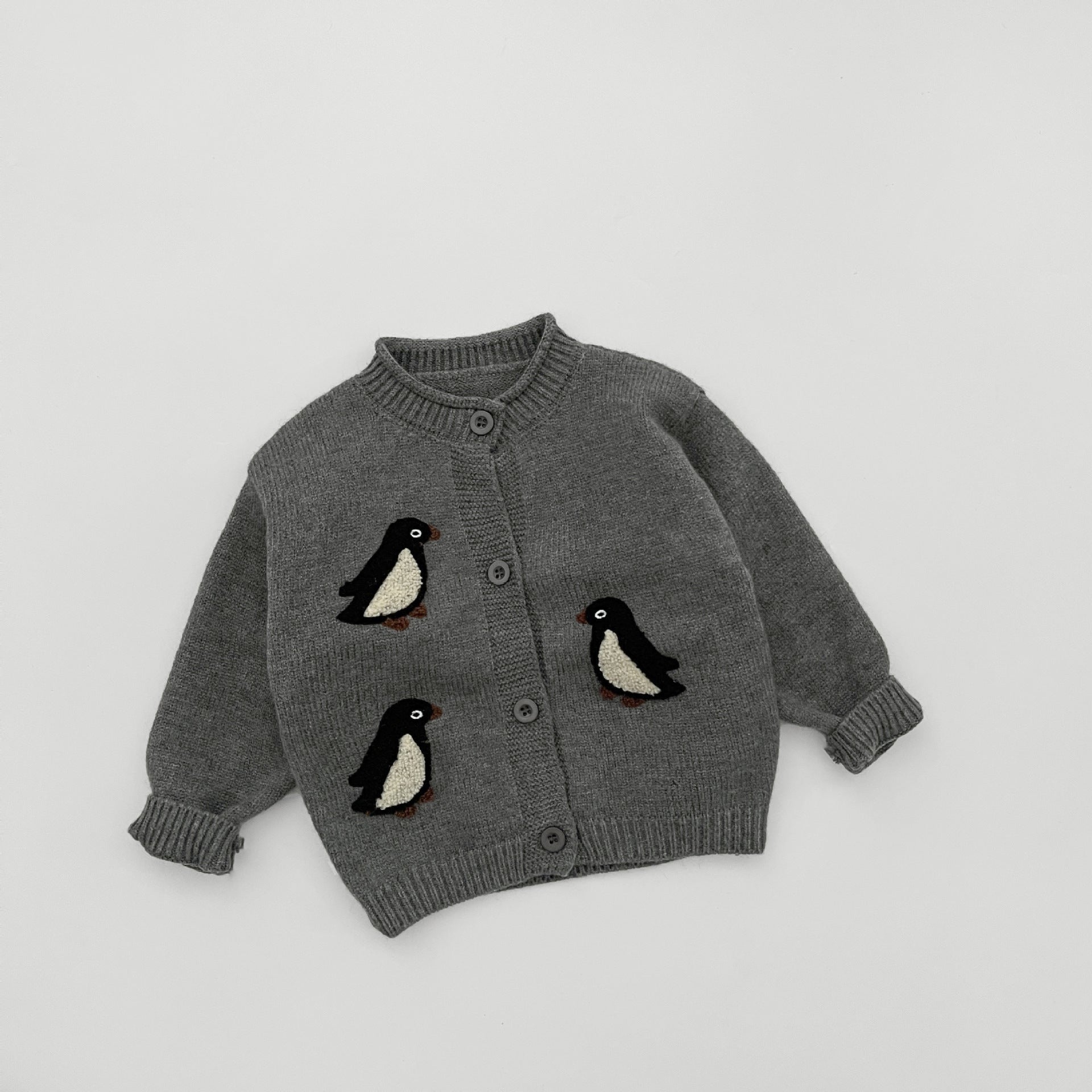 Top brodé en tricot épais pour jeunes enfants