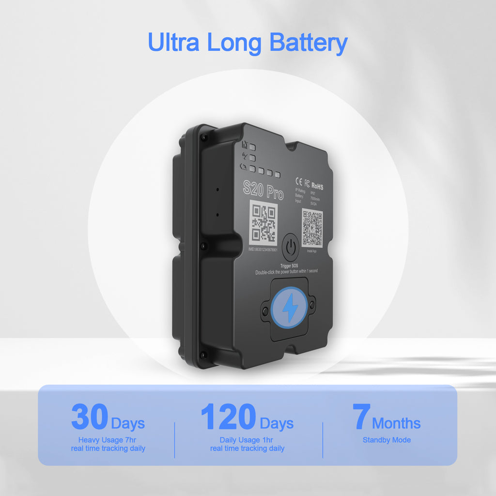 Batterie longue 4G GPS Véhicule Tracker - Jusqu'à 30 jours en attente