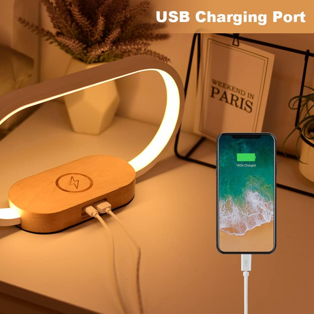 Lampe côté lit Donewin avec chargeur sans fil