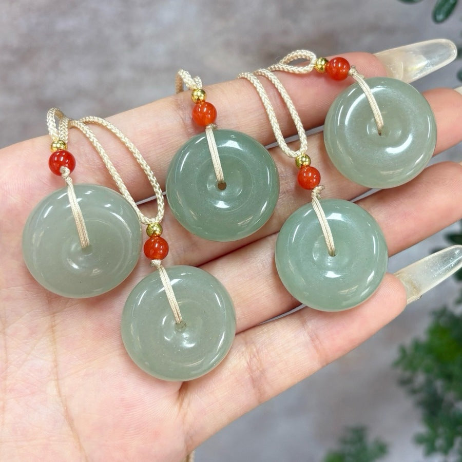 Pendentif naturel Aventurine Peace Lock pour hommes et femmes