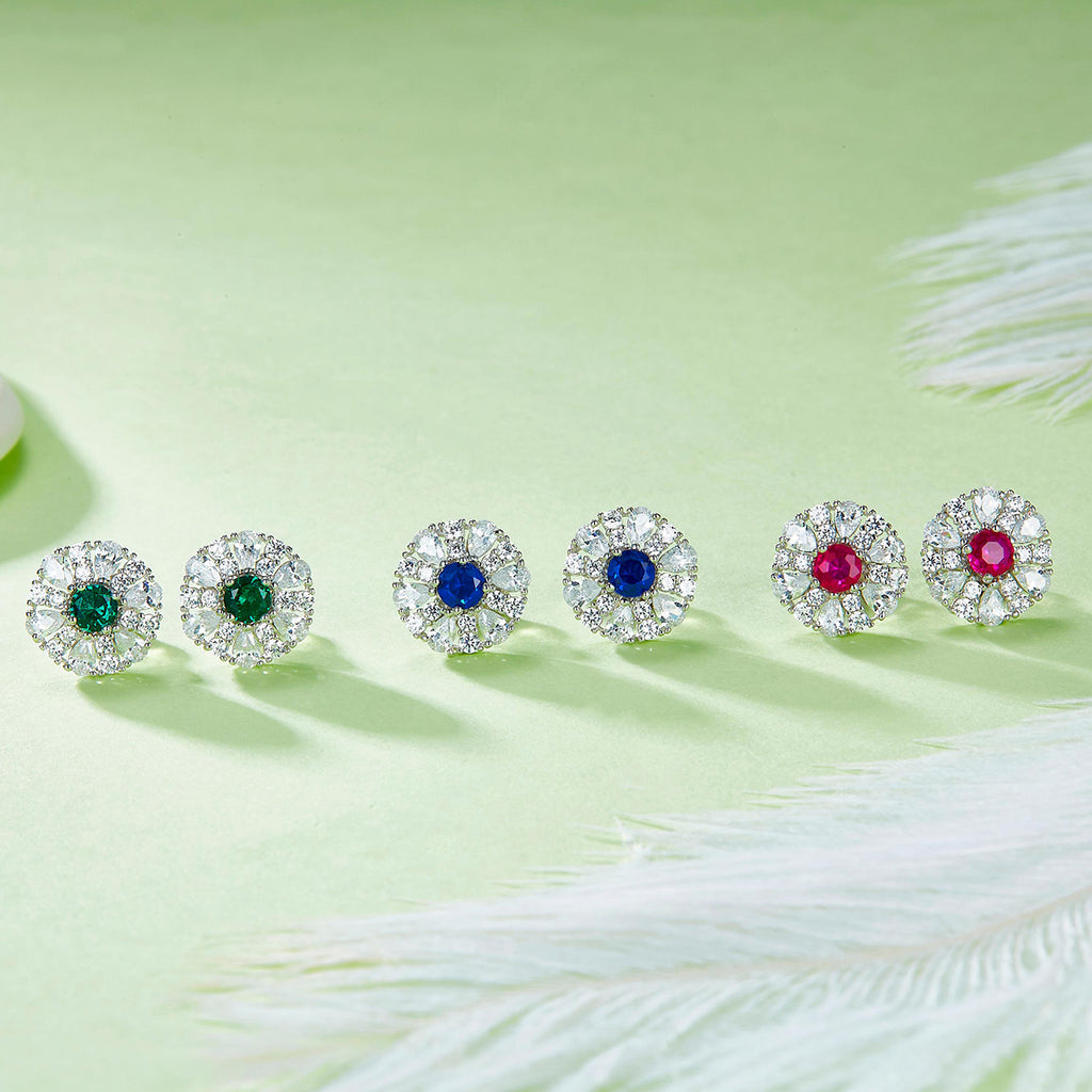 S925 Boucles d'oreilles en cluster en argent sterling
