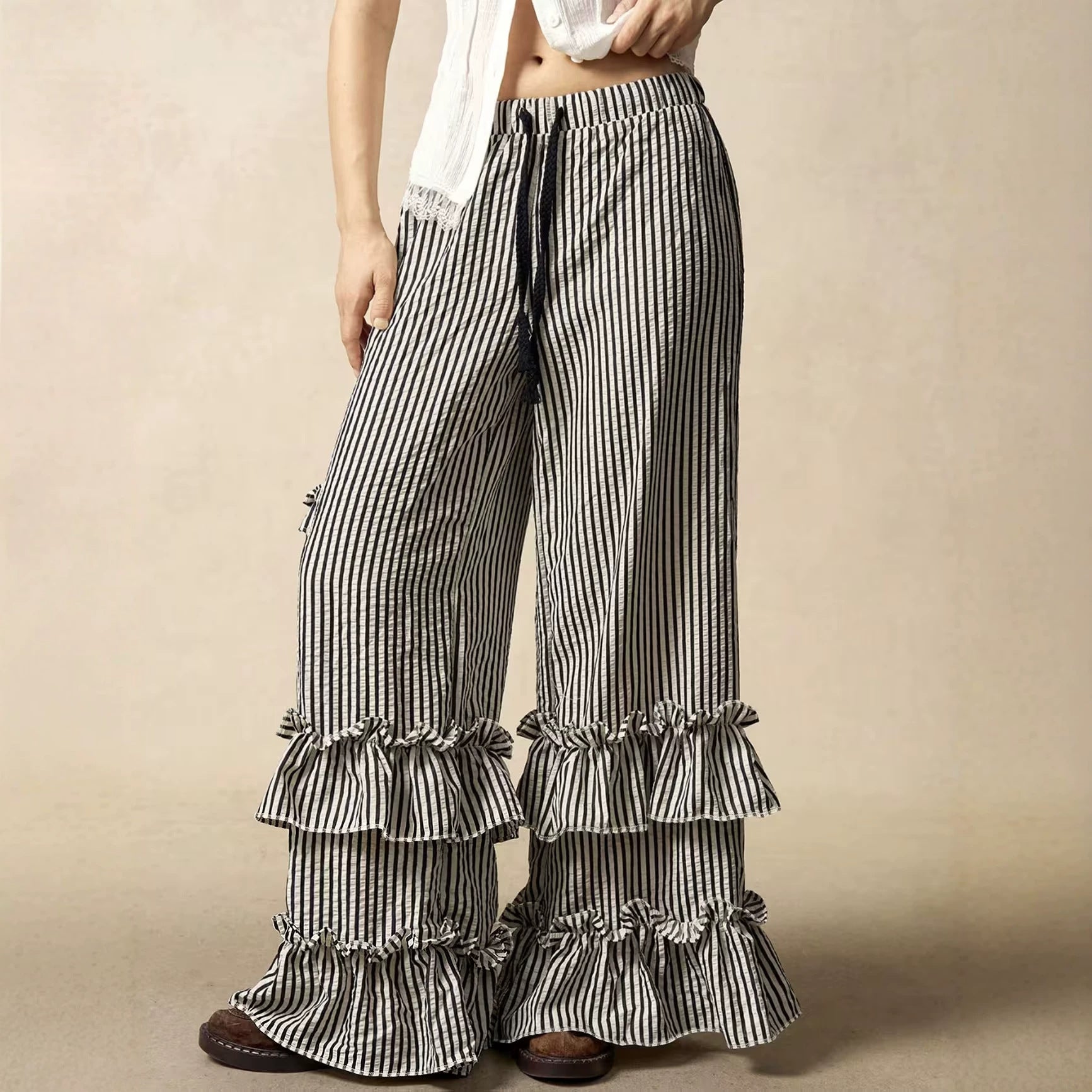 Pantalons à manches longues élastiqués pour femmes