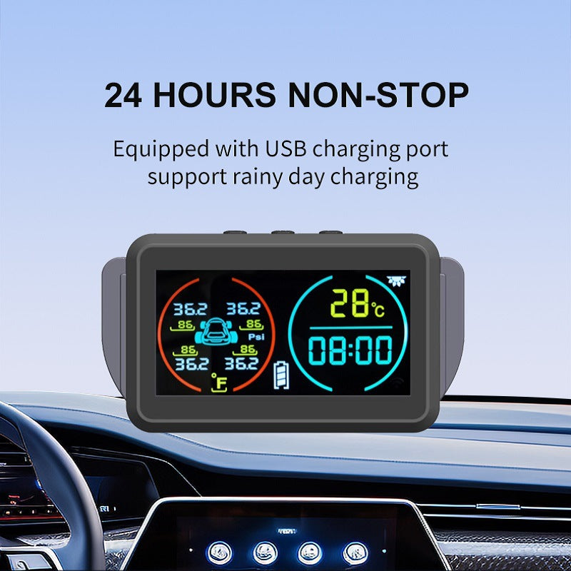 TPMS Moniteur de pression des pneus temps et température