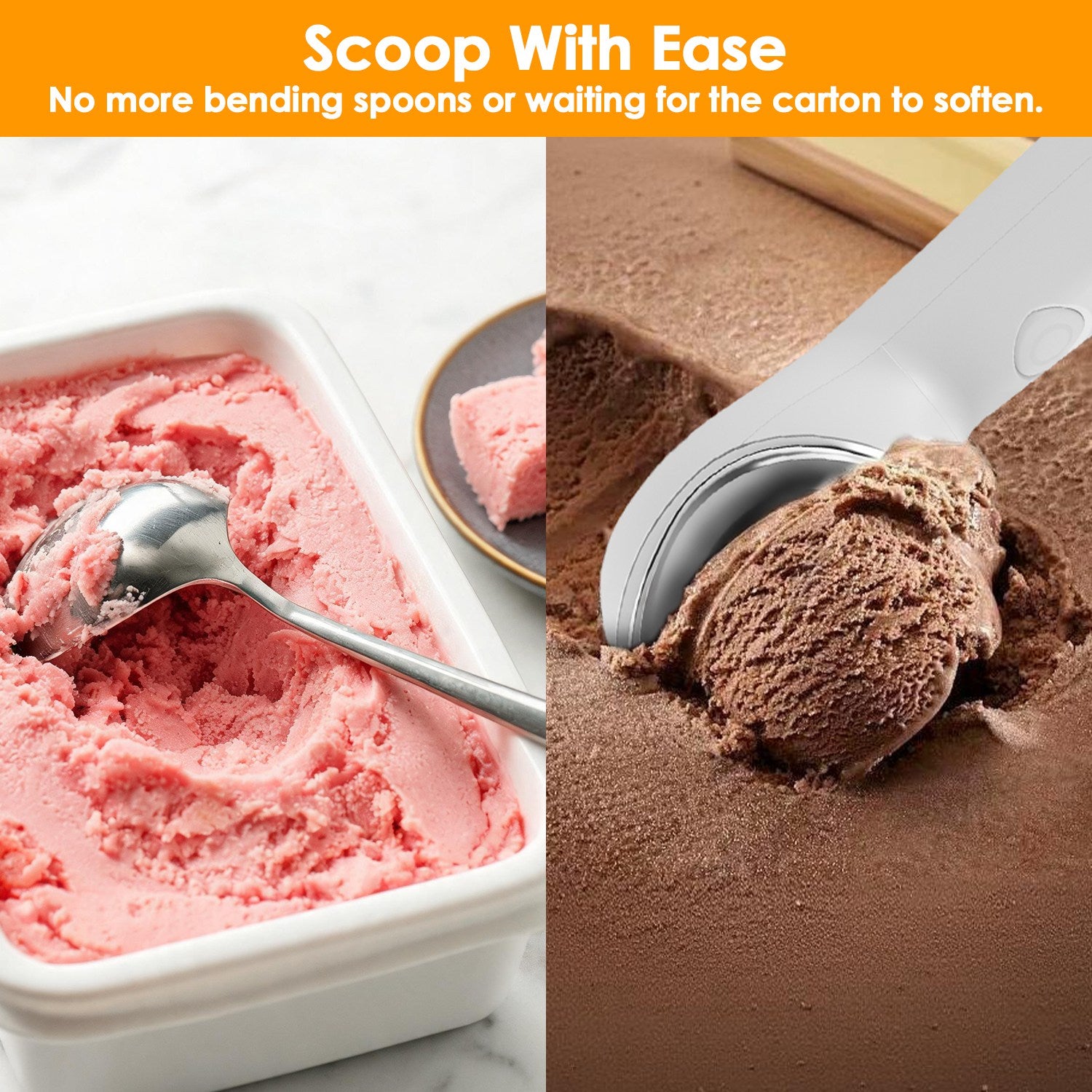 1Set Chaud crème glacée Scoop électrique rechargeable crème glacée Scooper IP66 étanche 45S Fa