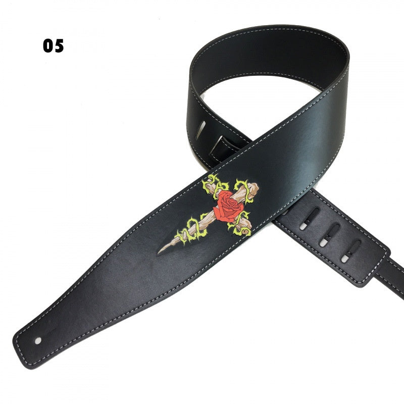 Couleur Impression Folk Guitar Strap Accessoires instrument de musique
