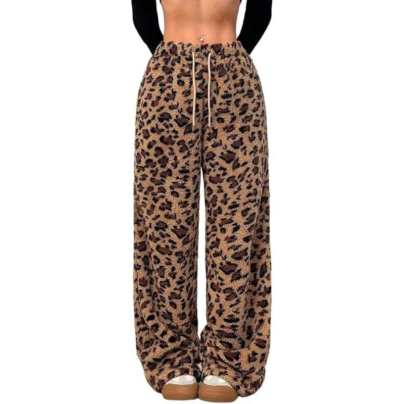 Pantalon large-jambe imprimé à l'épaisseur à l'épaisseur chic