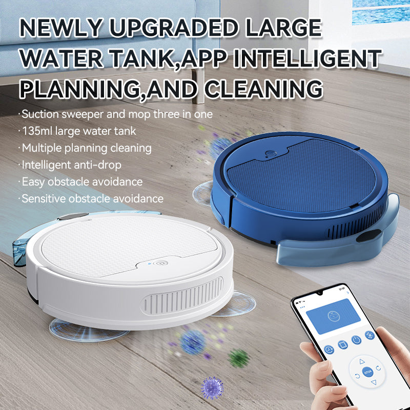Blue 3-en-1 Smart Robotic Vacuum Mop