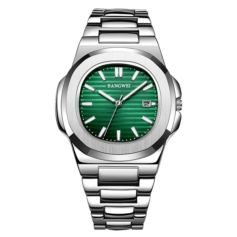 Mode Ceinture en acier Calendrier Lumineux Montres Hommes