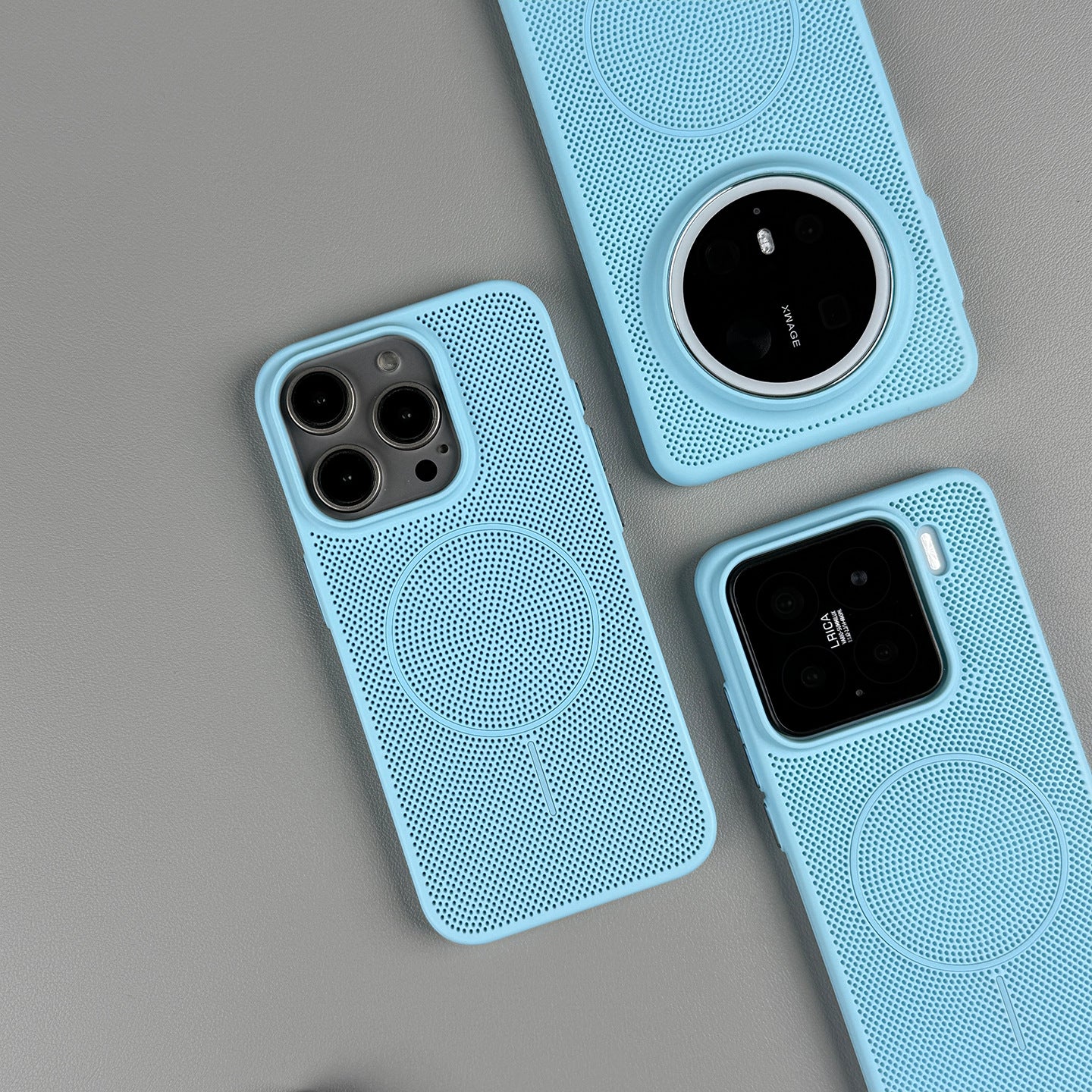 Respirant et dissipant la chaleur mince bague boîtier de téléphone magnétique