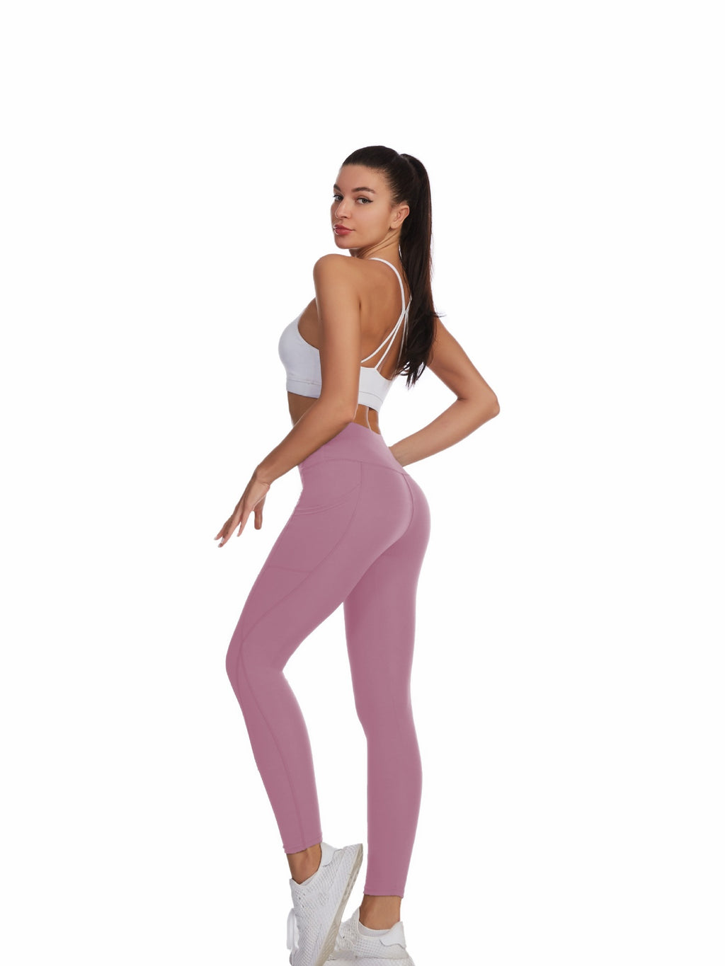 Pantalons de yoga de style européen populaires Sports de plein air Butt-Lifting Fitness Pantalons Slim High-Wais