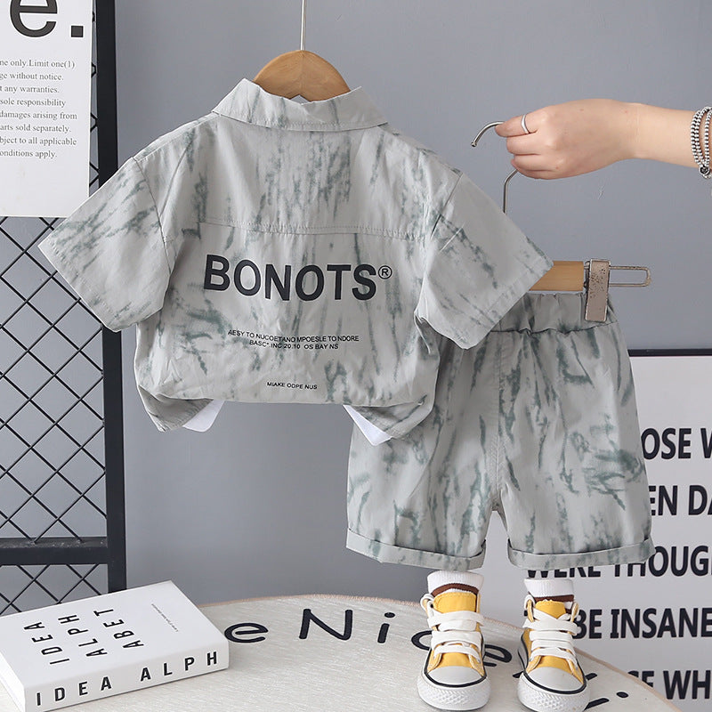 Garçons Été Casual Chemise et Short Set