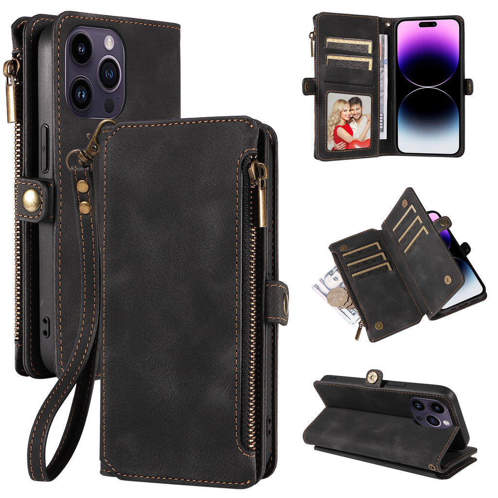 Étui de téléphone en cuir anti-chute