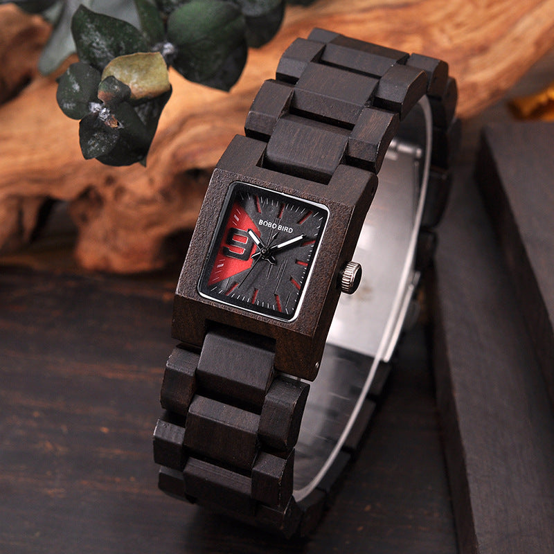 S02 Montre Quartz de décoration en bois