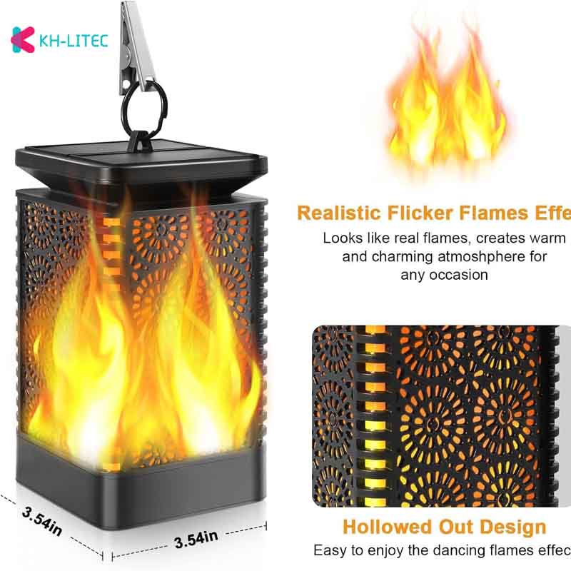 Lampes de flamme à suspension solaire Flickering Light Waterproof Garden Décoration Loi extérieure