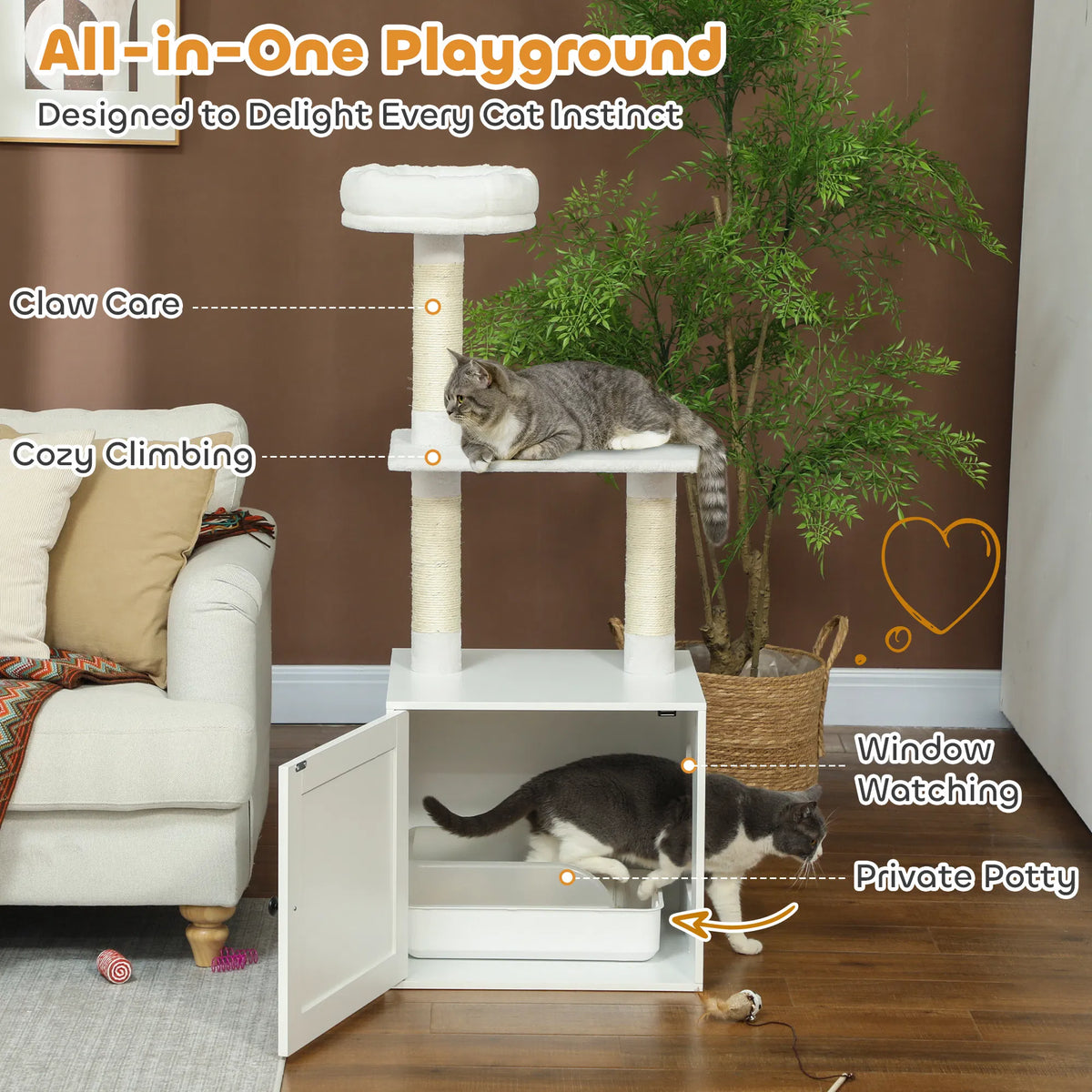 Maison de chat en bois / Arbres de chat /Tour d'escalade de chat