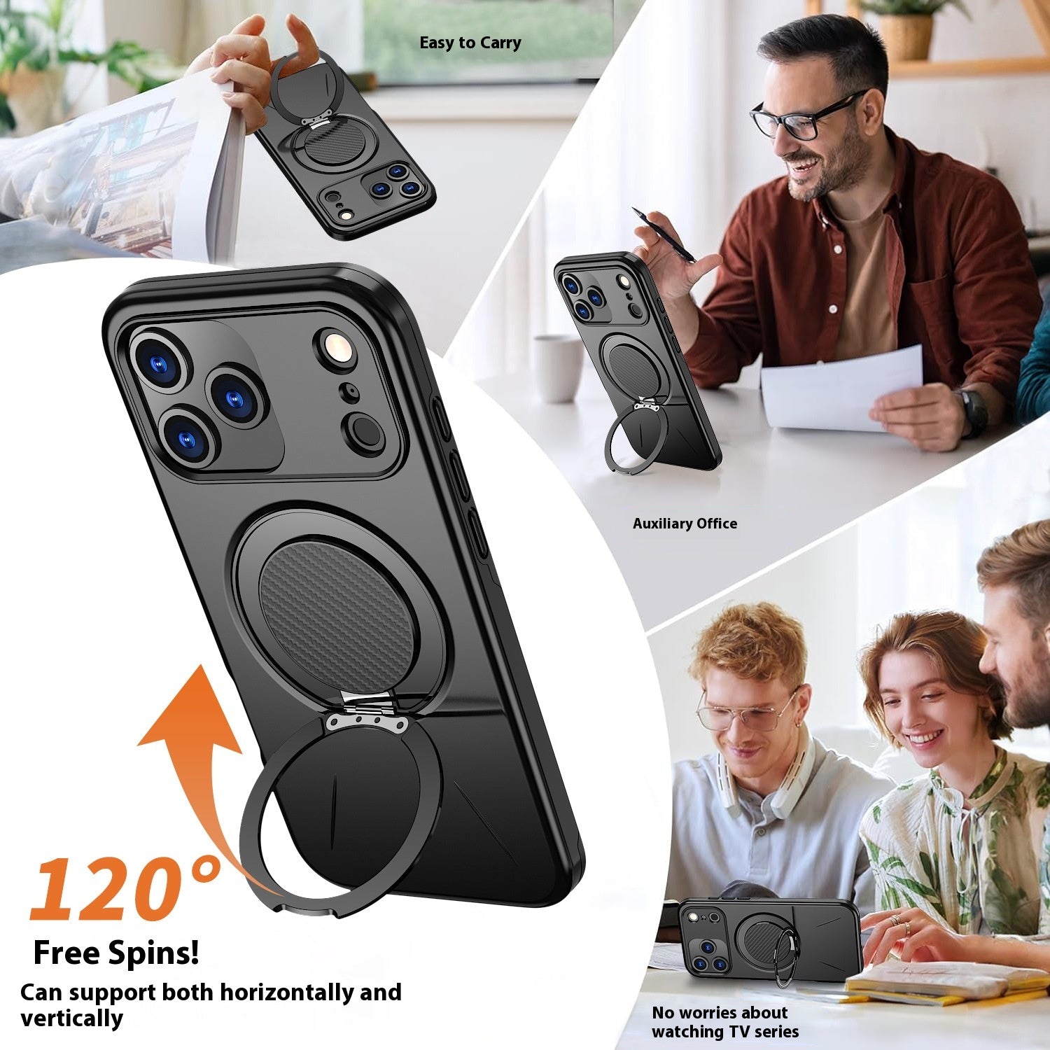 Convient pour 17Pro cas de téléphone rotative Damping Magnetic Bracket Deux-en-un