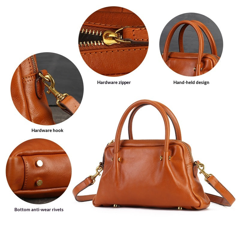Véritable sac de rangement en cuir Artistique chinois style Versatile Crossbody Design