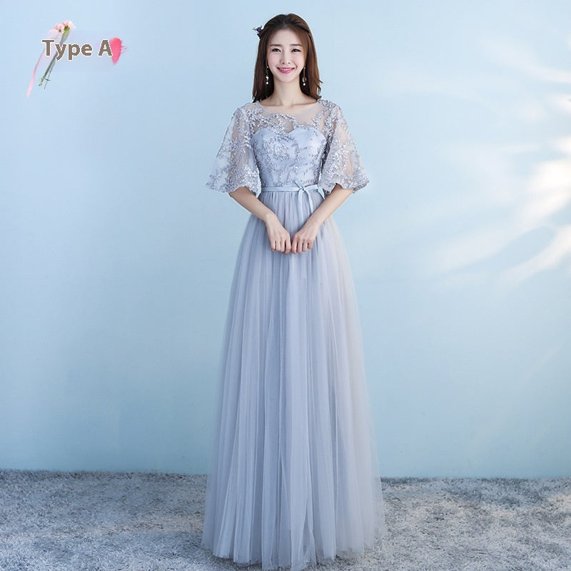 Longue robe de mariée bleue robe de mariée