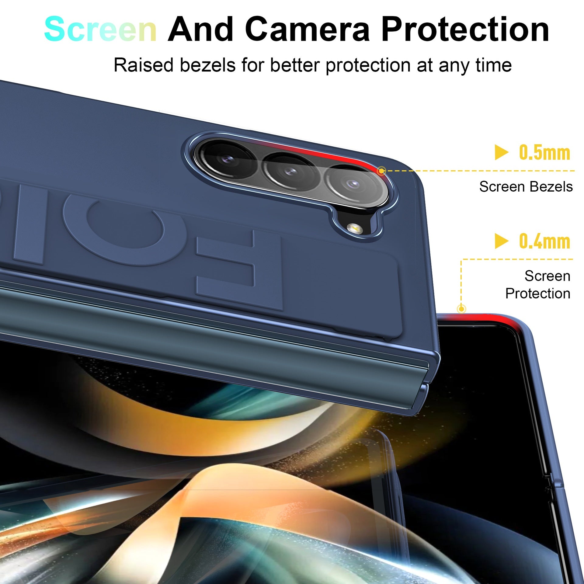 Coque de téléphone Bracelet élastique Flip intégré Écran pliable Protection anti-retour