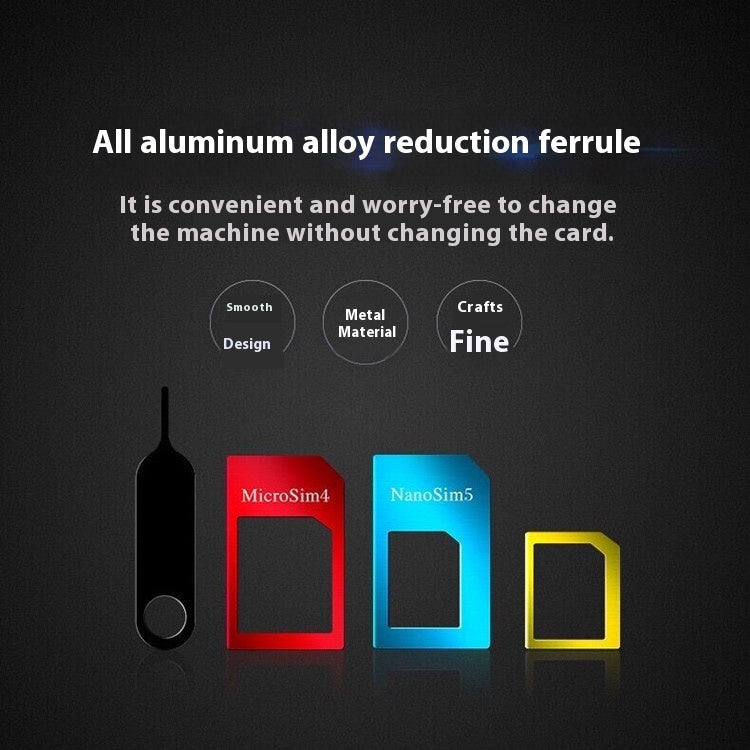 Metal SIM Support Sleeve Card Slot Standard pour Micro SIM Phone Restorer Aluminium Alliage Fiv