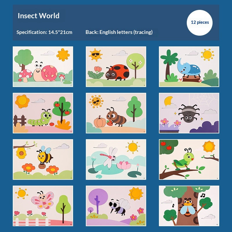 Stickers Maternelle Petit Cadeau 3D Bricolage Jouet éducatif